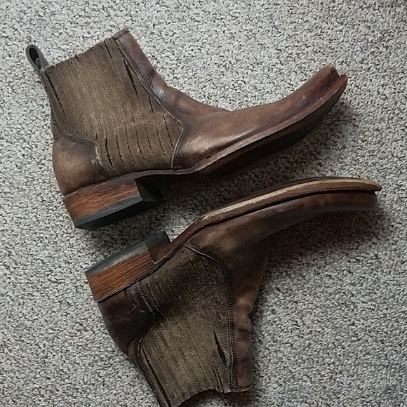 Corral square toe leather Western biker ankle zip boot sz11 - Picture 5 of 12